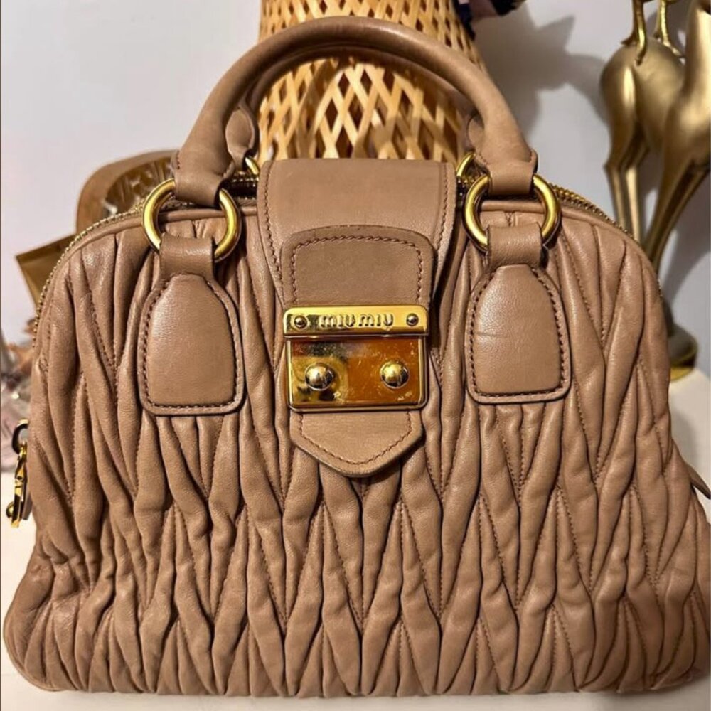 Vintage Sac Miu Miu Authentique – Cuir matelassé